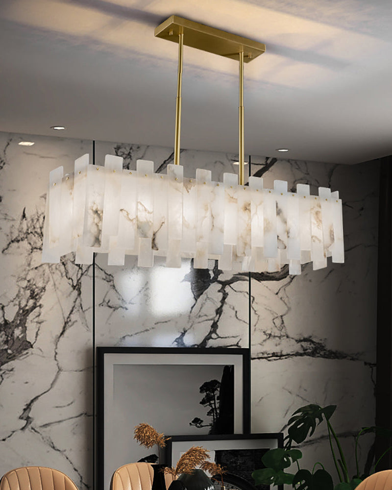 WOMO Rectangular Alabaster Chandelier-WM2856