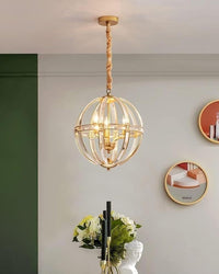 WOMO Cage Crystal Orb Chandelier-WM2595