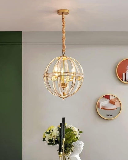 WOMO Cage Crystal Orb Pendant Light-WM2595