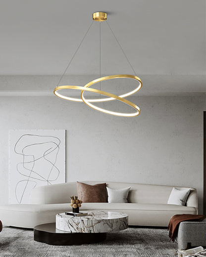 WOMO Swirl Led Brass Pendant Light-WM2354