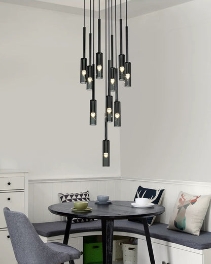 WOMO Cylinder Smoked Glass Chandelier-WM2771