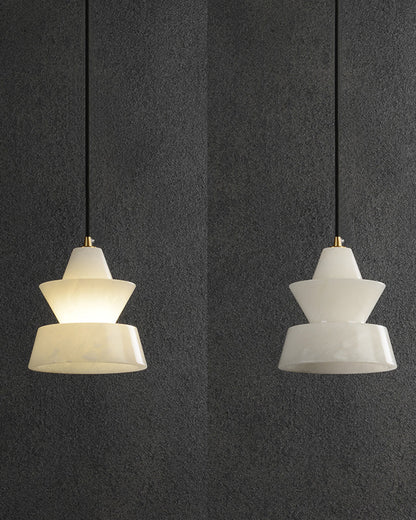 WOMO Hat Shaded Alabaster Pendant Light-WM2896