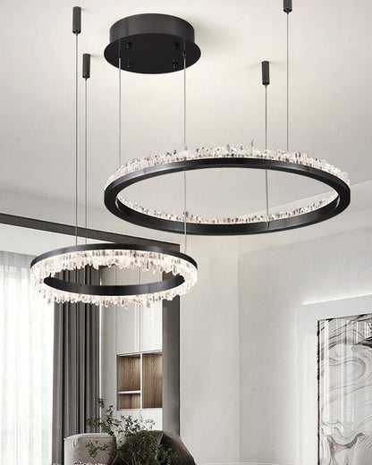 WOMO Black Ring Crystal Chandelier-WM2716