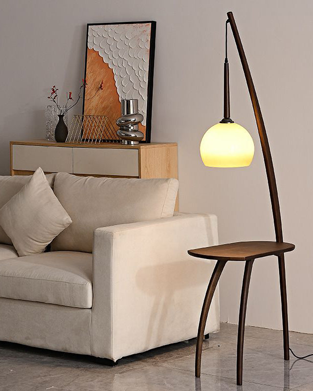 WOMO Hanging Wood Floor Lamp with Table-WM7130