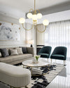 WOMO Gold Glass Globe Arm Chandelier-WM2625 thumbnail
