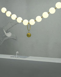 WOMO Pearl Brass Globe Dining Room Chandelier-WM2102b