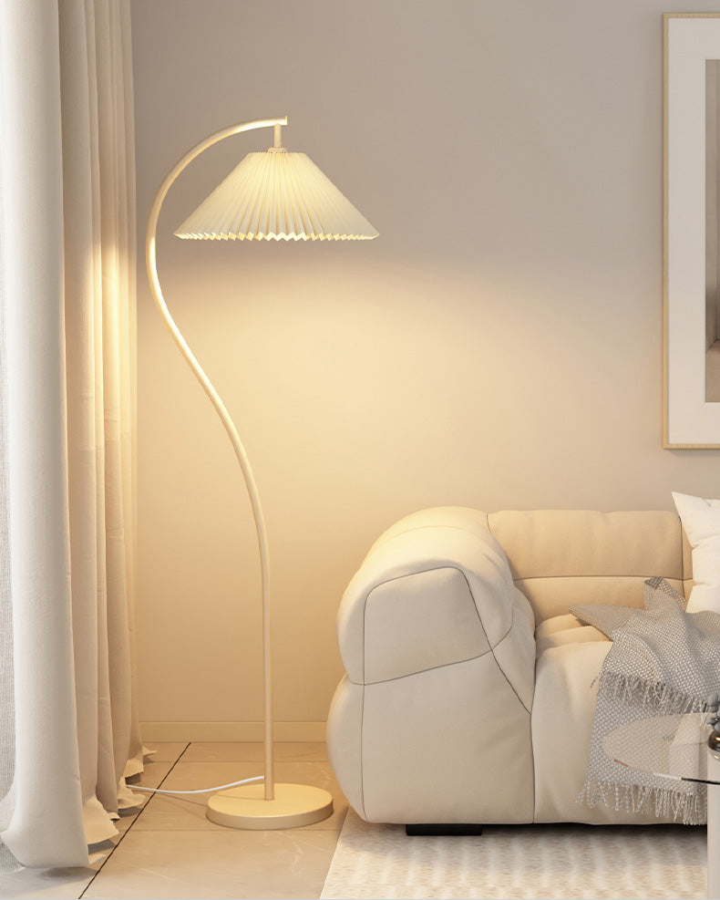 WOMO Pleated Gooseneck Floor Lamp-WM7119