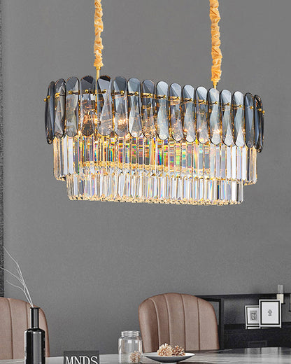 WOMO Tiered Linear Crystal Chandelier-WM2543