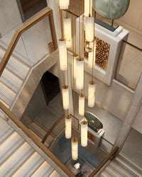 WOMO Cascading Cylinder Alabaster Chandelier-WM2827