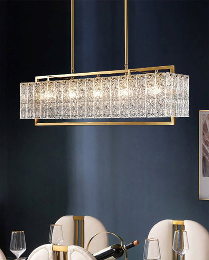 WOMO Textured Glass Linear Chandelier-WM2620