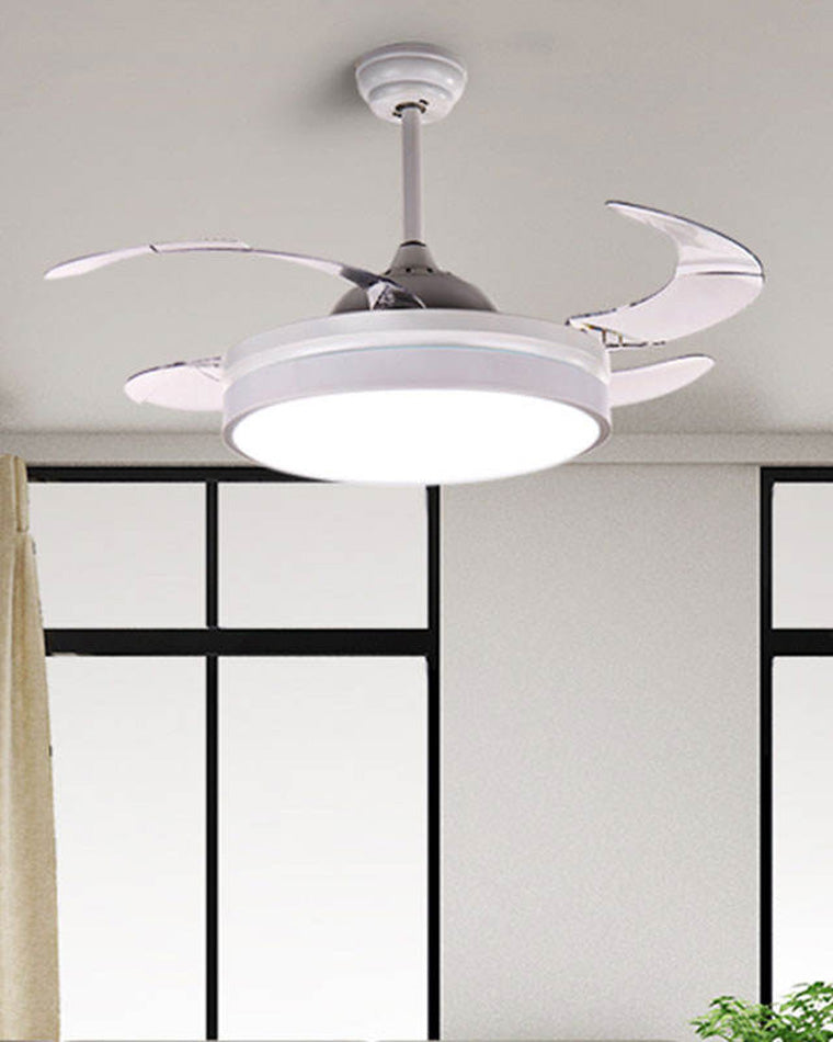 WOMO Retractable White Ceiling Fan Lamp-WM5079