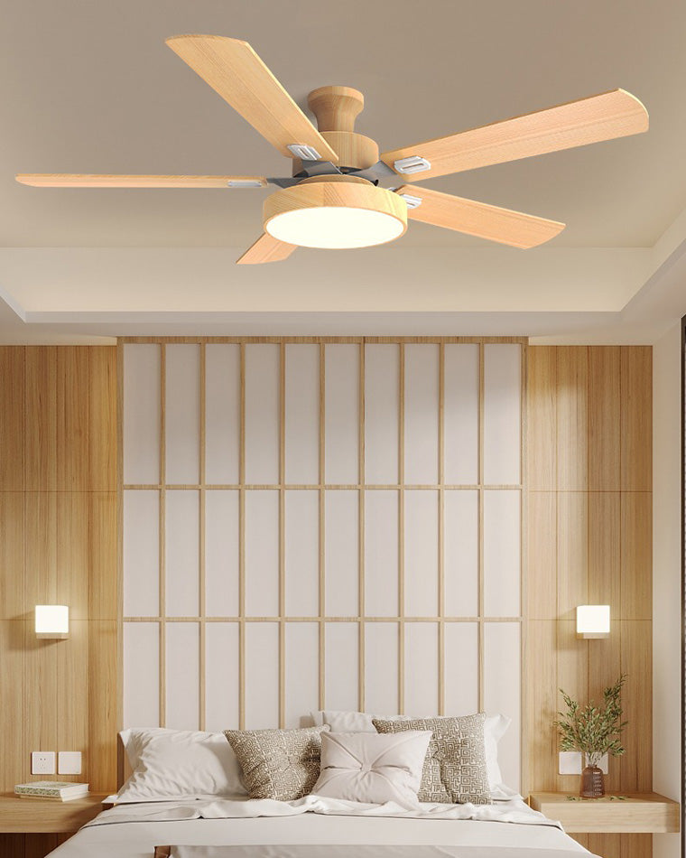 WOMO 5 Wood Blade Ceiling Fan Lamp-WM5054