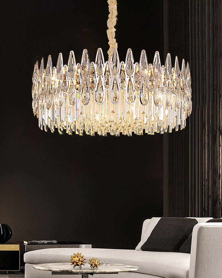 WOMO Rose Gold Round Crystal Chandelier-WM2545