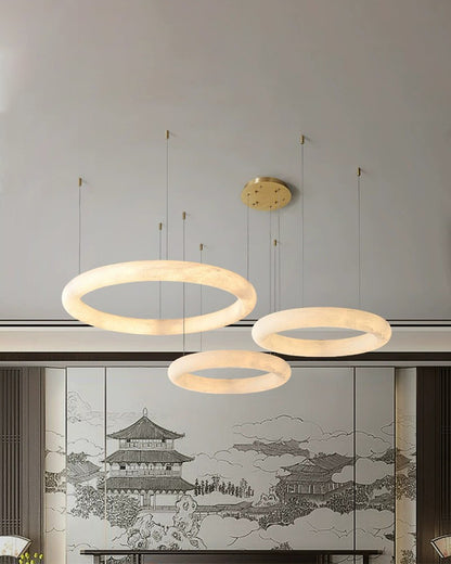 WOMO Alabaster Circle LED Chandelier-WM2873