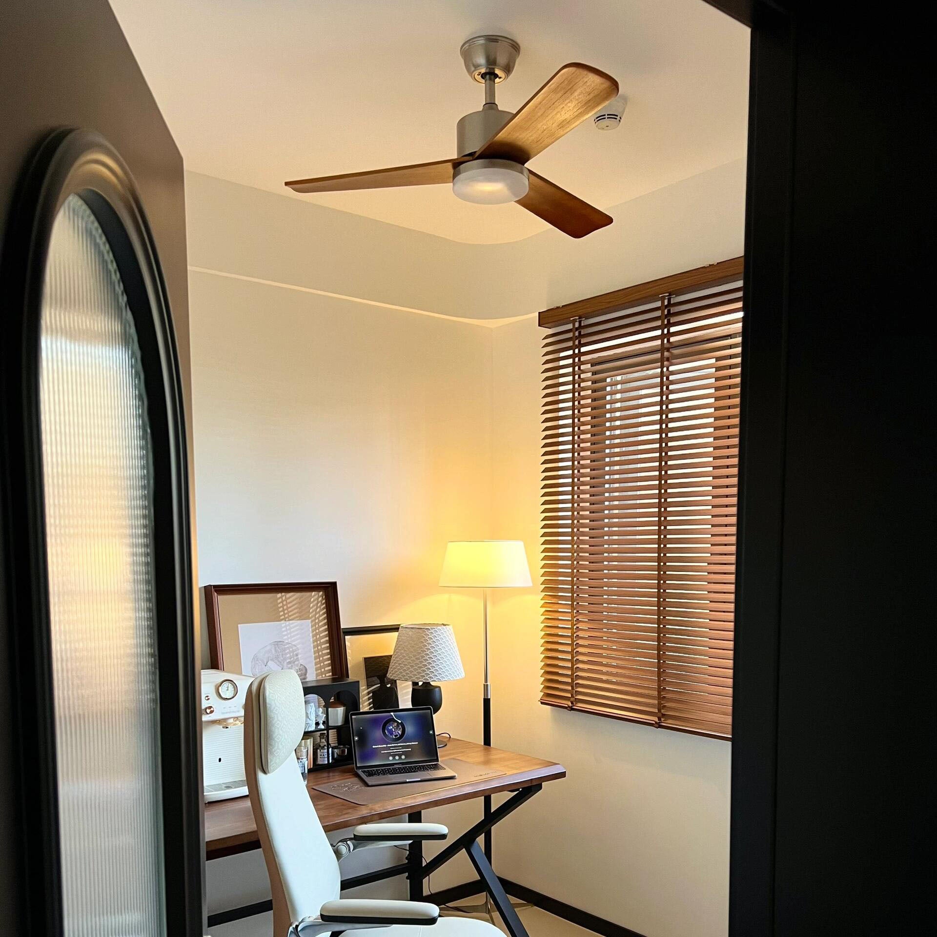 WOMO Silver and Walnut Ceiling Fan Lamp - WM5149