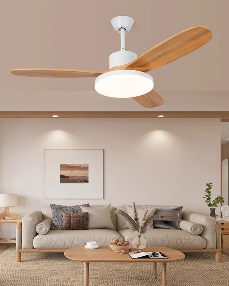 WOMO 3 Wood Blade Ceiling Fan Lamp-WM5090