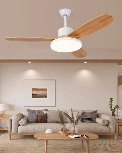 WOMO 3 Wood Blade Ceiling Fan Lamp-WM5090