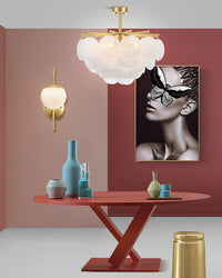 WOMO Tiered Textured Glass Cloud Chandelier-WM2005