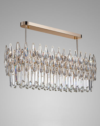 WOMO Rose Gold Linear Crystal Chandelier-WM2546