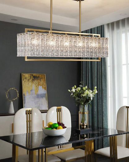 WOMO Textured Glass Linear Chandelier-WM2620