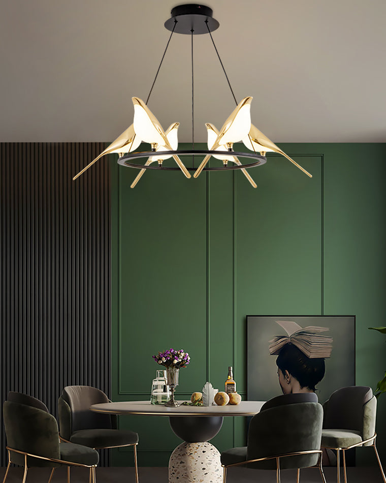 WOMO Gold Bird Branch Chandelier-WM2512c