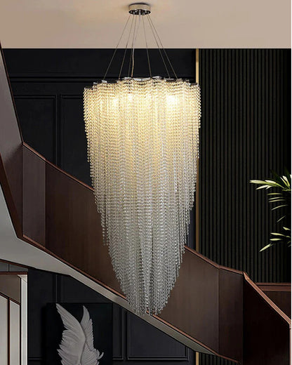 WOMO Cascading Crystal Foyer Chandelier-WM2750