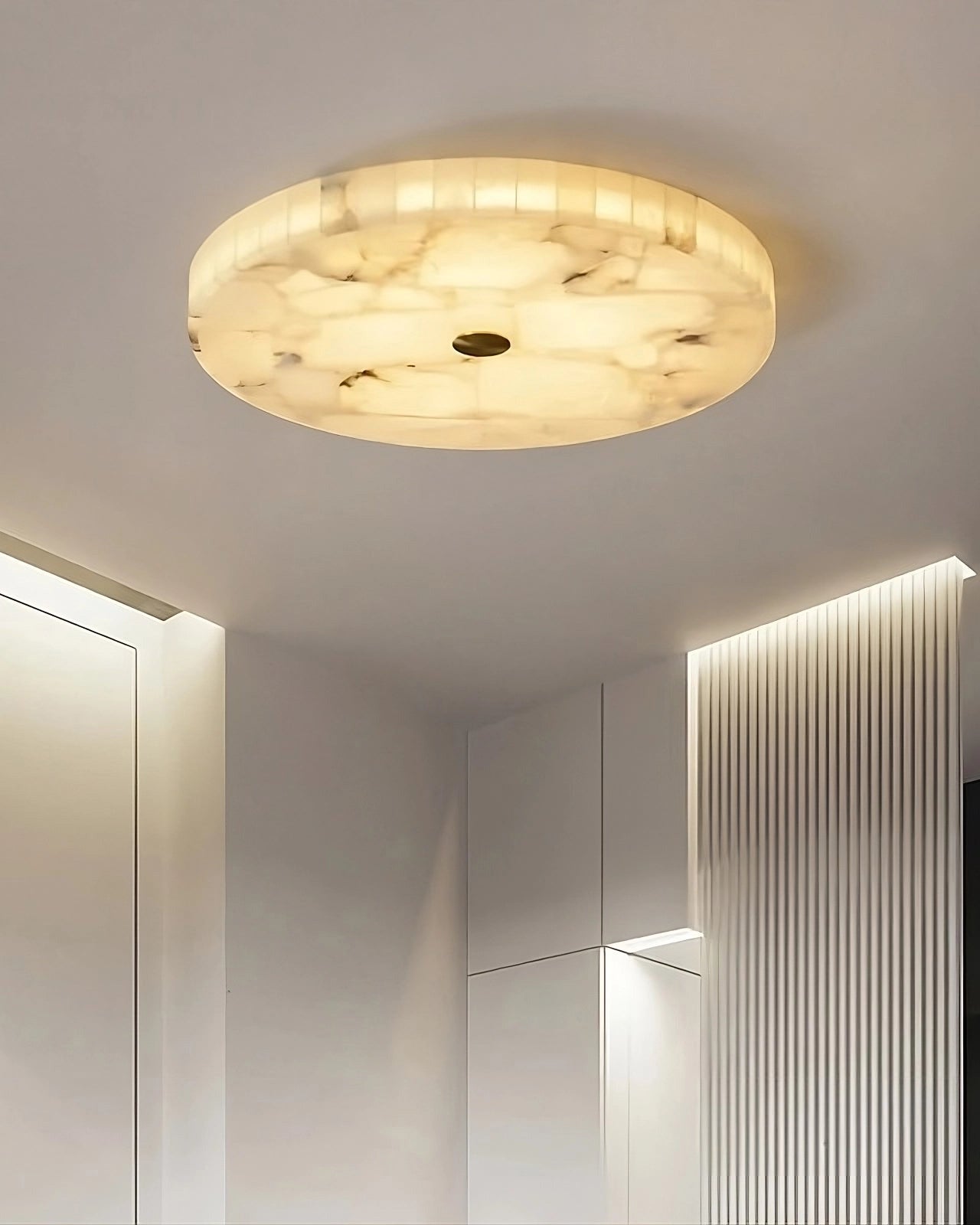 WOMO Round Alabaster Ceiling Light-WM1140