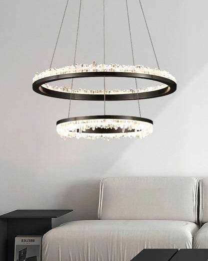 WOMO Rock Crystal Circular Led Chandelier-WM2715