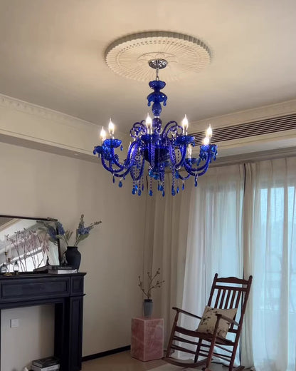 WOMO Victorian Blue Crystal Chandelier-WM2348