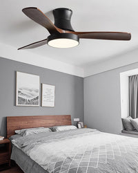 WOMO 3 Wood Blade Hugger Ceiling Fan Lamp-WM5120