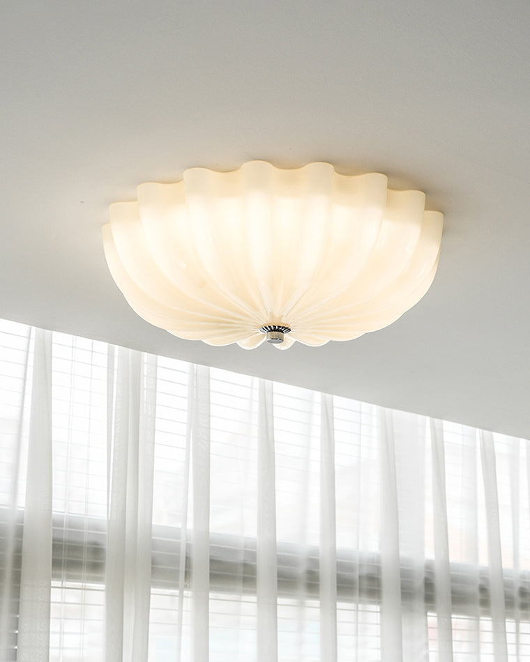 WOMO Pleated Glass Flush Mount Ceiling Light-WM1133