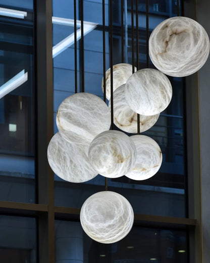 WOMO Globe Alabaster Pendant Light-WM2869