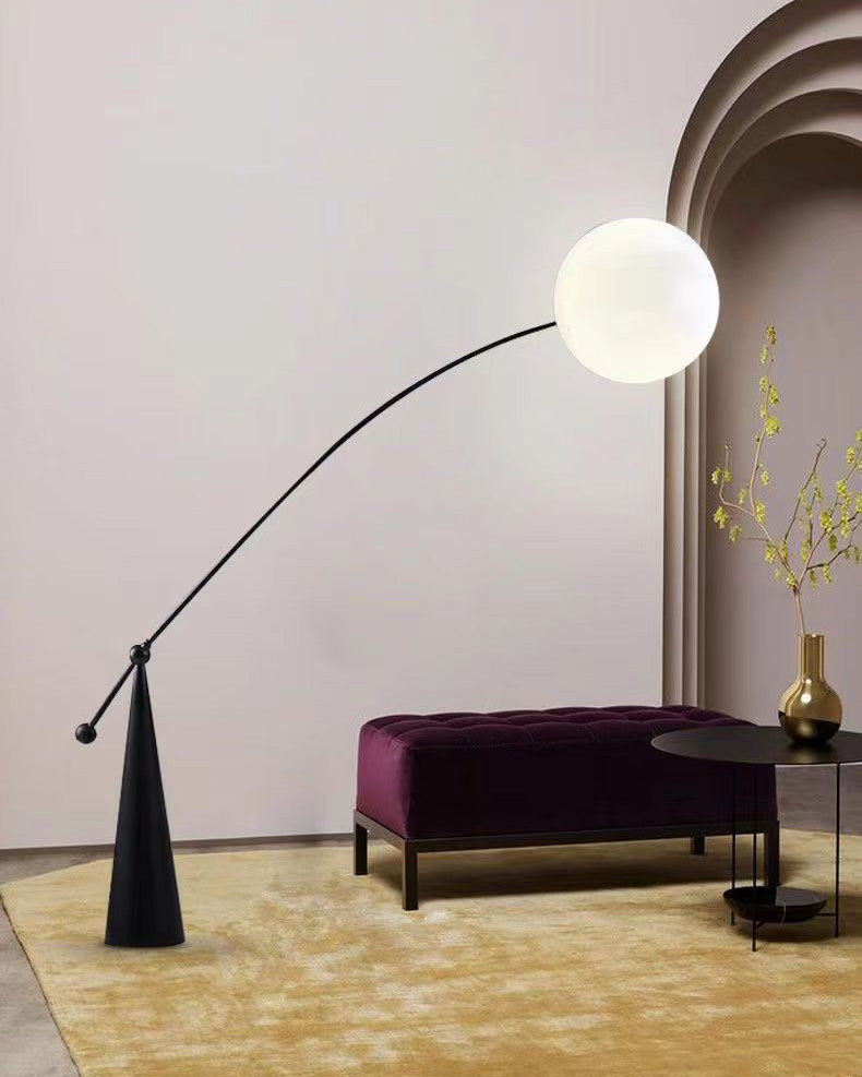 WOMO Glass Globe Cantilever Floor Lamp-WM7129