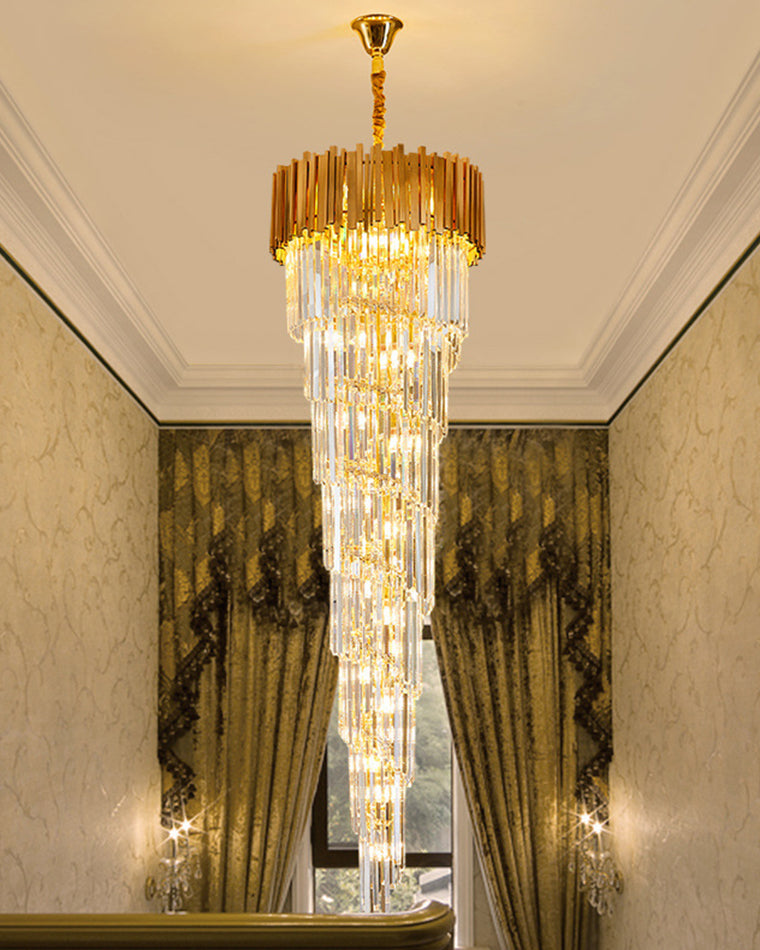 WOMO Gold Cascading Crystal Chandelier-WM2185d