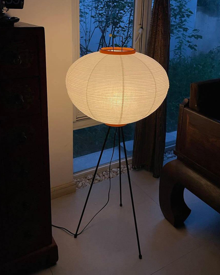 WOMO Lantern Tripod Fabric Floor Lamp-WM7090