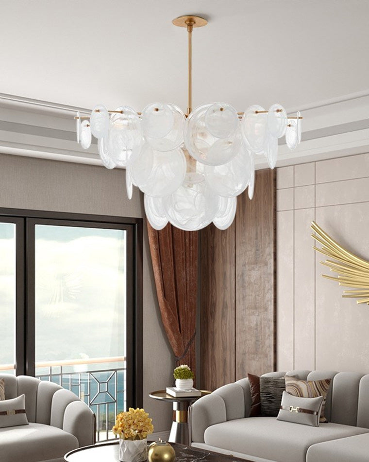 WOMO Textured Glass Disc Chandelier-WM2477