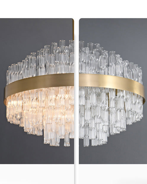 WOMO Gold Round Crystal Chandelier-WM2547