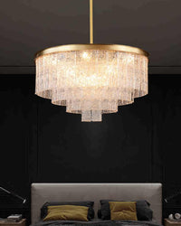 WOMO Gold Tiered Glass Chandelier-WM2601