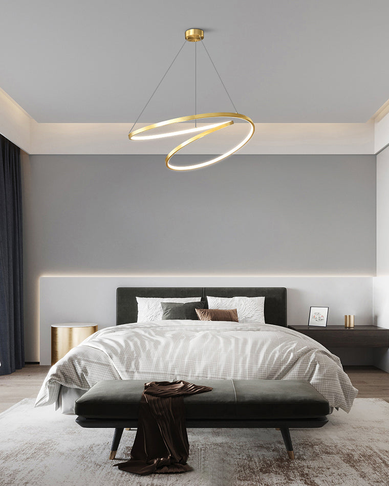 WOMO Swirl Led Brass Pendant Light-WM2354