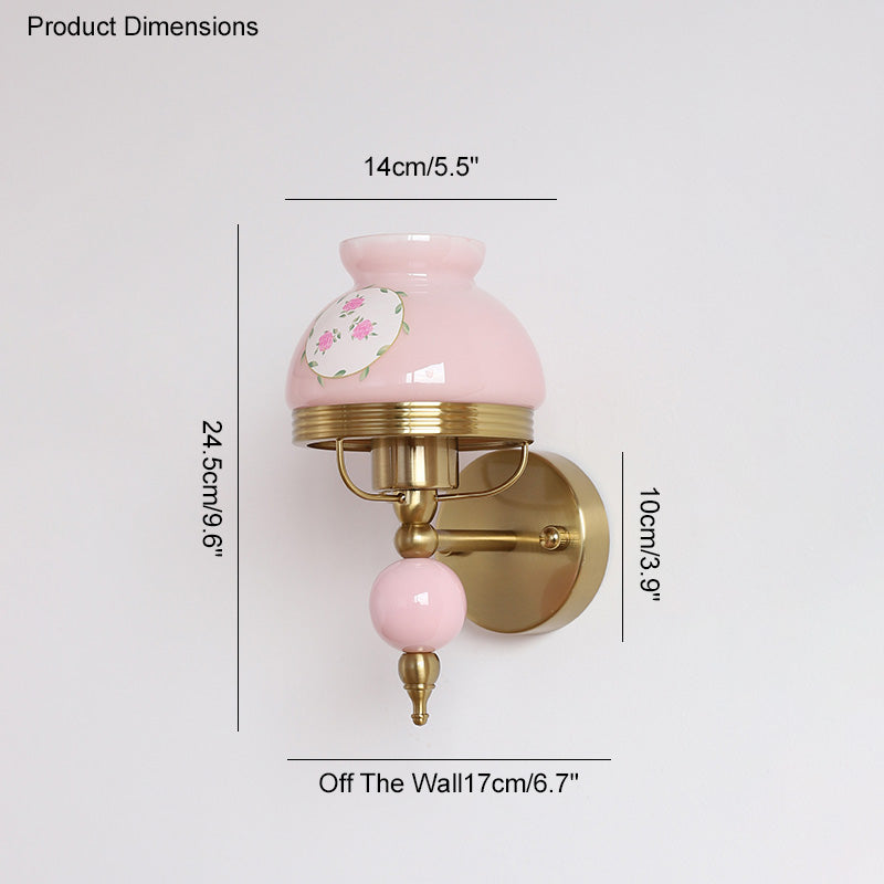 WOMO French Pink Glass Wall Sconce-WM6046