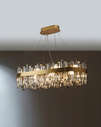 WOMO Long Oval Crystal Chandelier-WM2486