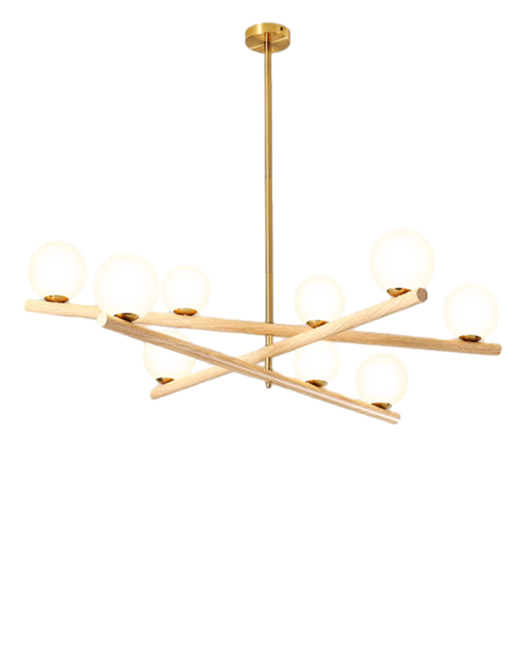 WOMO Globe Wood Chandelier-WM2327