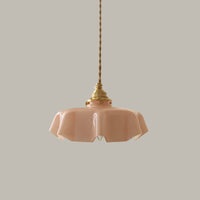 WOMO Retro Coloured/Pink Glass Pendant Light-WM2084