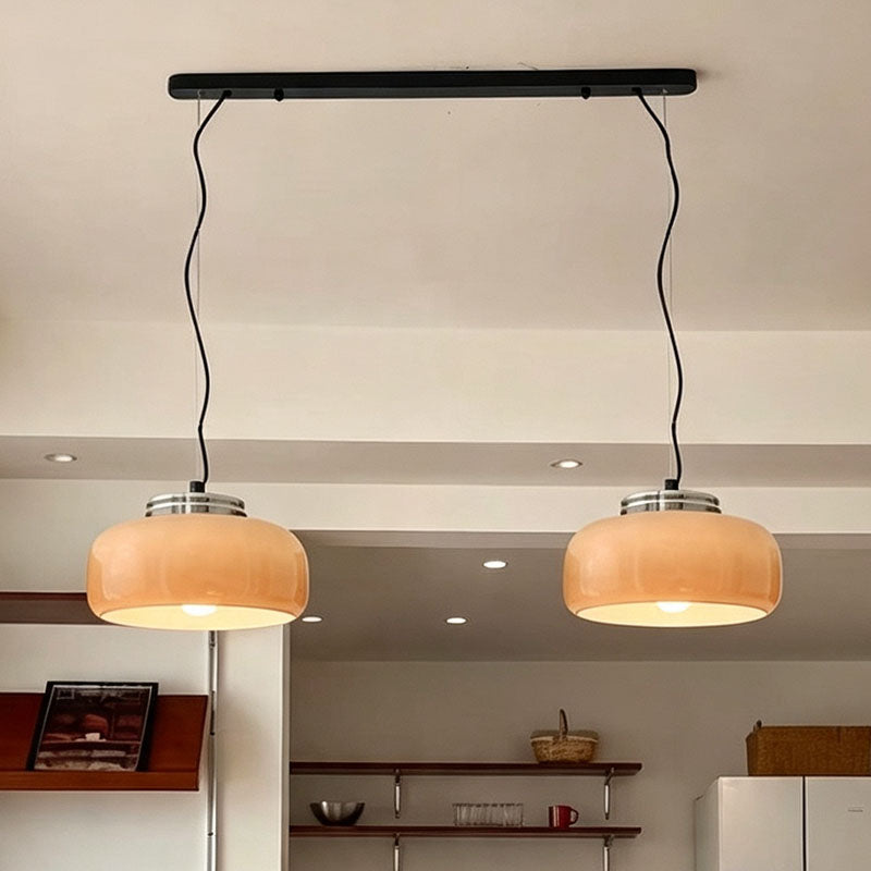 WOMO Drum Caramel Glass Pendant Light-WM3235