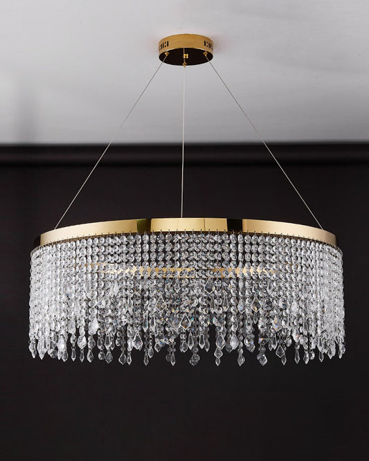 WOMO Fringe Round Crystal Chandelier-WM2362