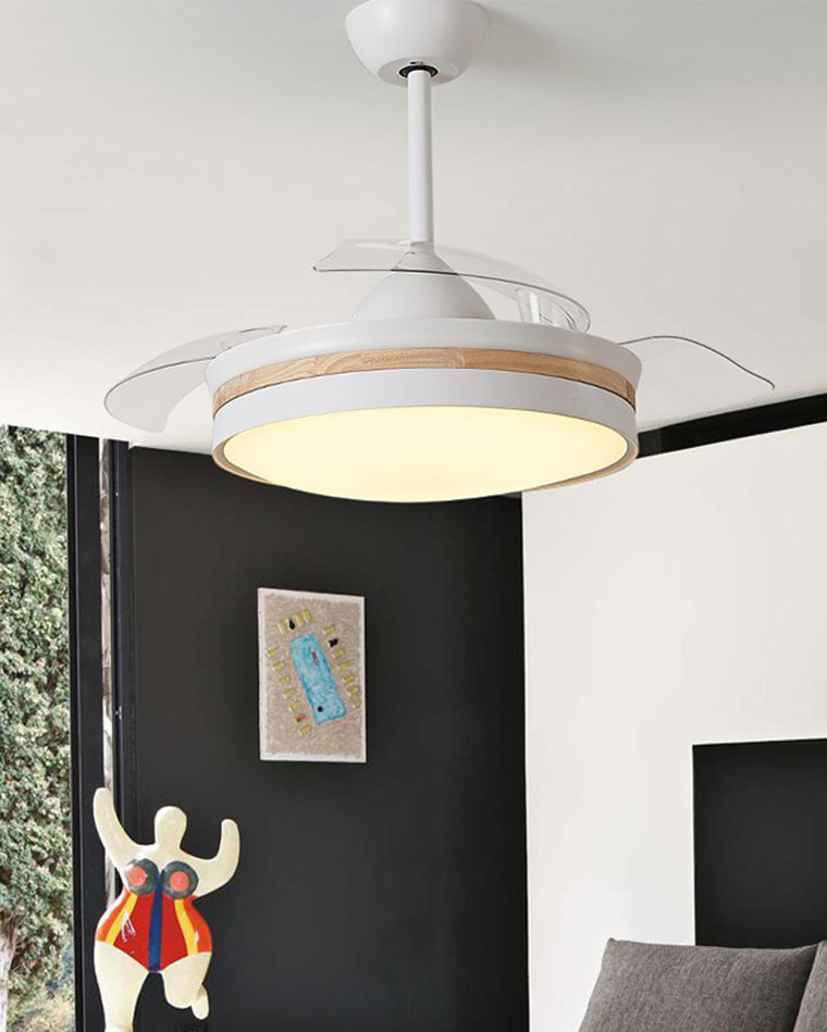 WOMO White Retractable Ceiling Fan Lamp-WM5080