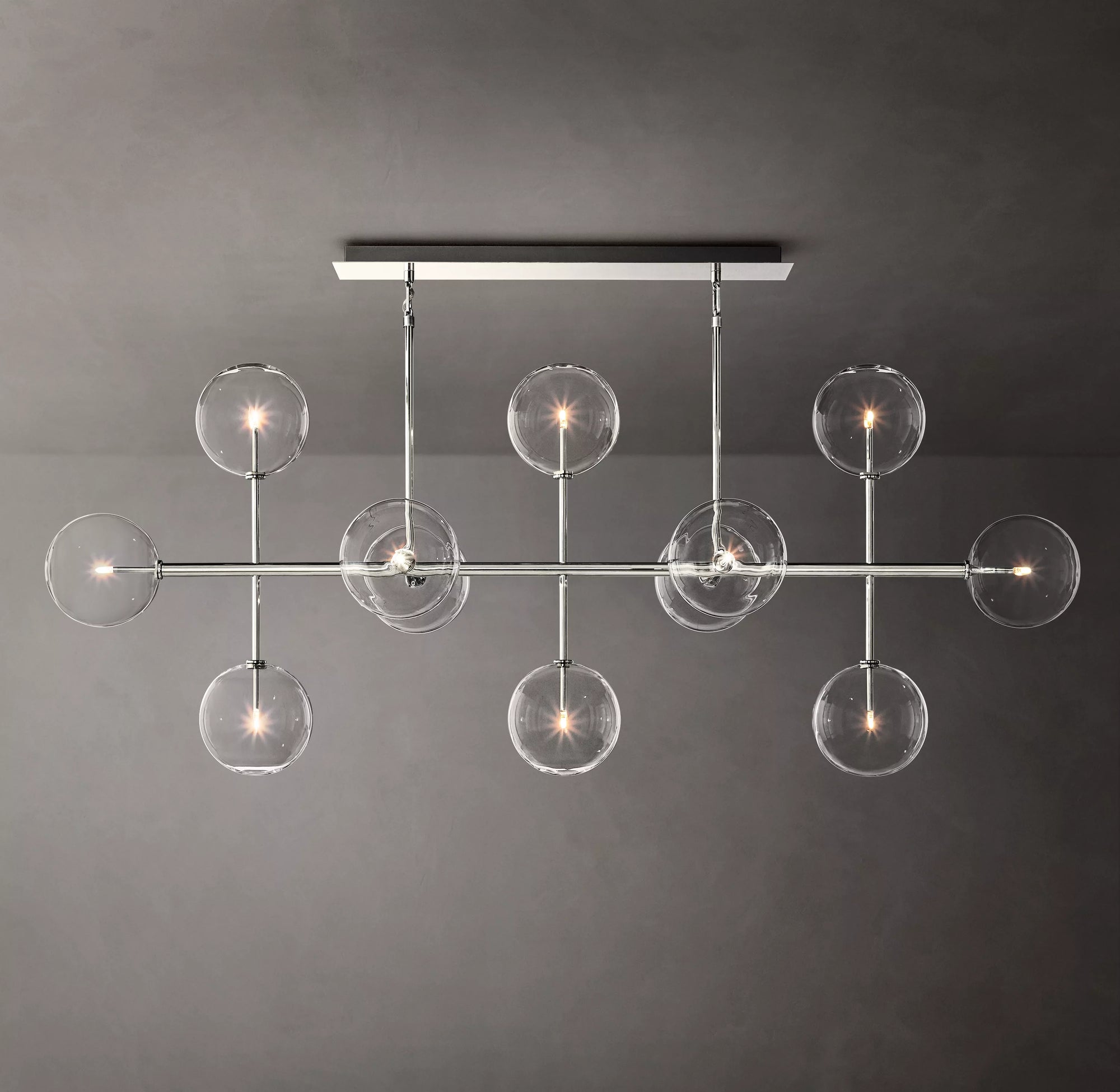 WOMO Linear Sputnik Globe Glass Chandelier - Mobile