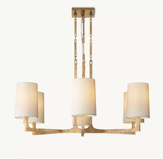 WOMO Hammered Metal Arm Shaded Chandelier – Wright