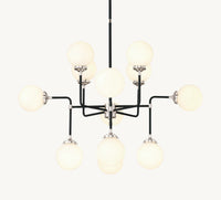 WOMO Milk Glass Sputnik Globe Chandelier - Bistro