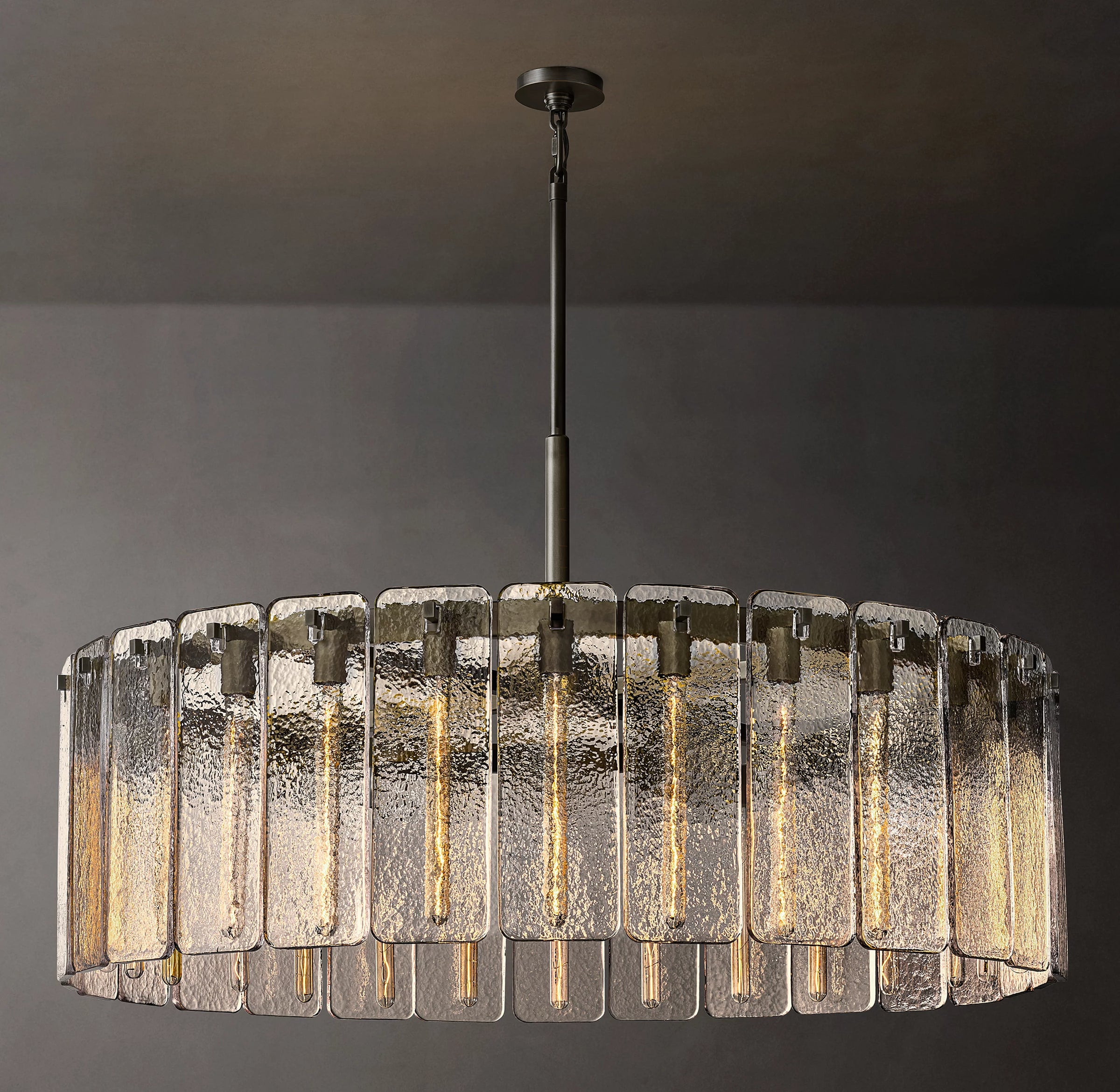 WOMO Textured Glass Round Chandelier - Calamette